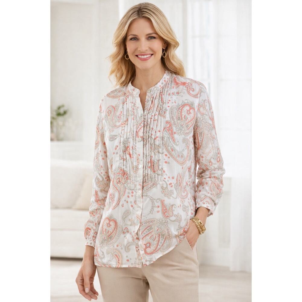 Chicoโs Paisley Blouse Top | Size 0 (XSโS) | Pre-Loved Boho Chic